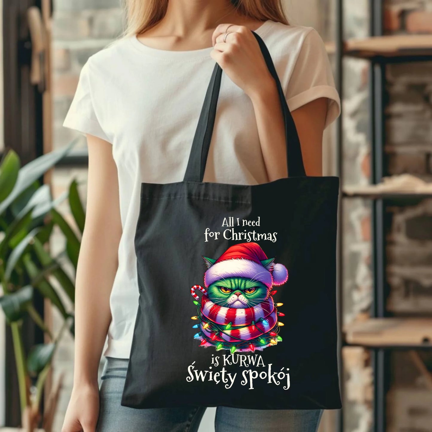 Torba świąteczna - All I need for Christmas is ku*wa święty spokój - bez cenzury BN101 - StoryCups.pl