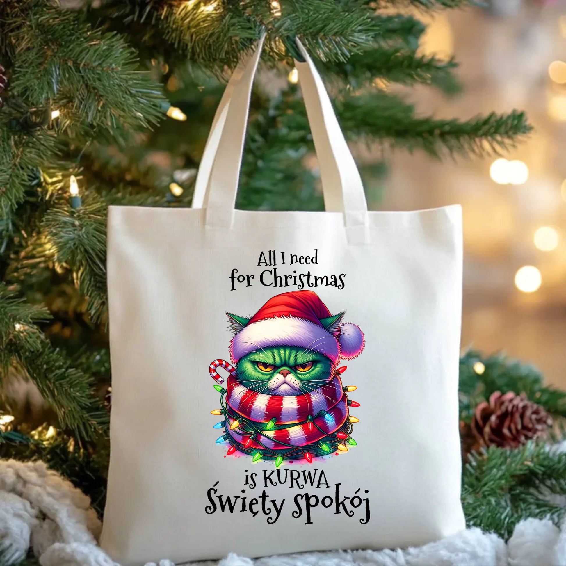 Torba świąteczna - All I need for Christmas is ku*wa święty spokój - bez cenzury BN101 - StoryCups.pl