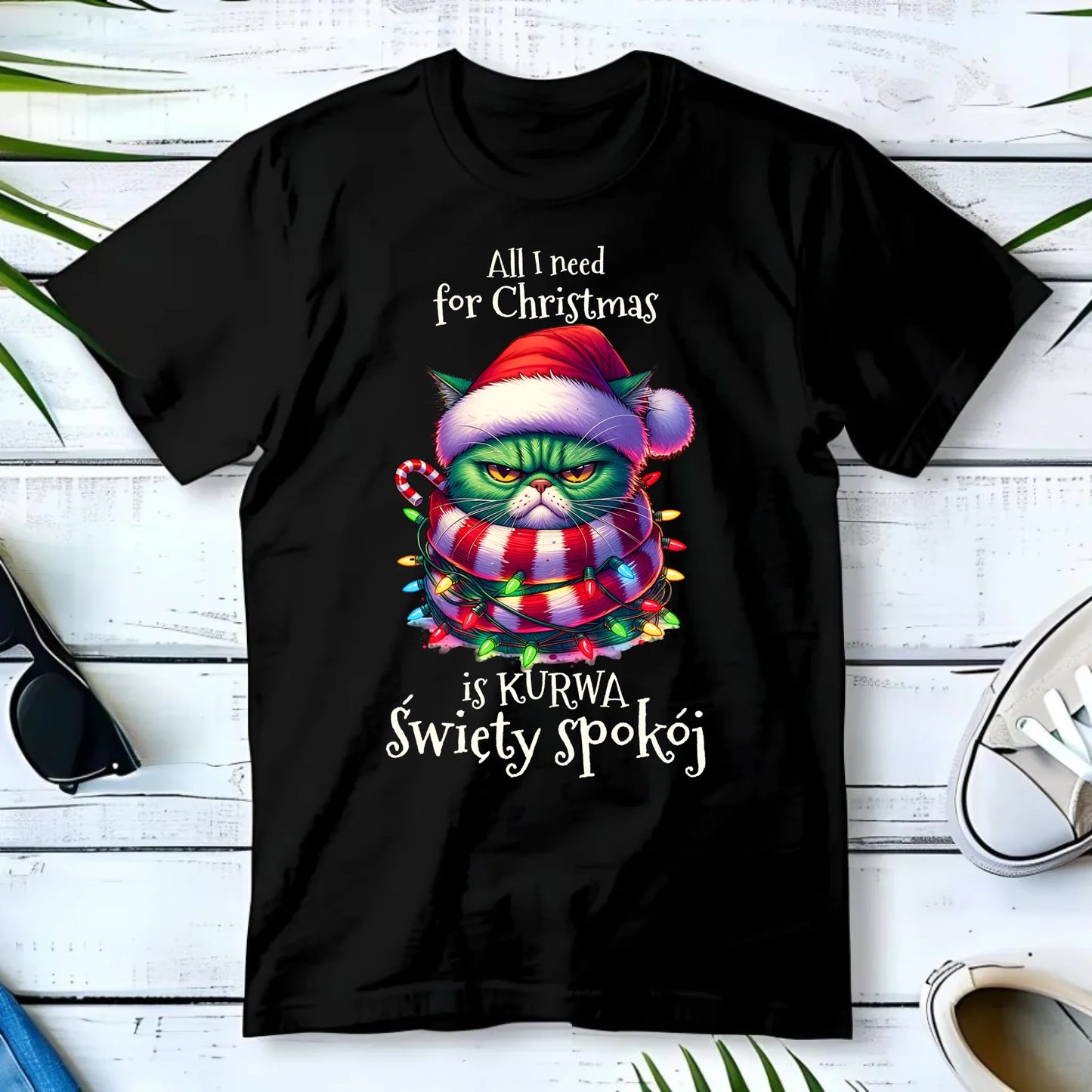 Koszulka męska świąteczna - All I need for Christmas is ku*wa święty spokój - bez cenzury BN101 - StoryCups.pl
