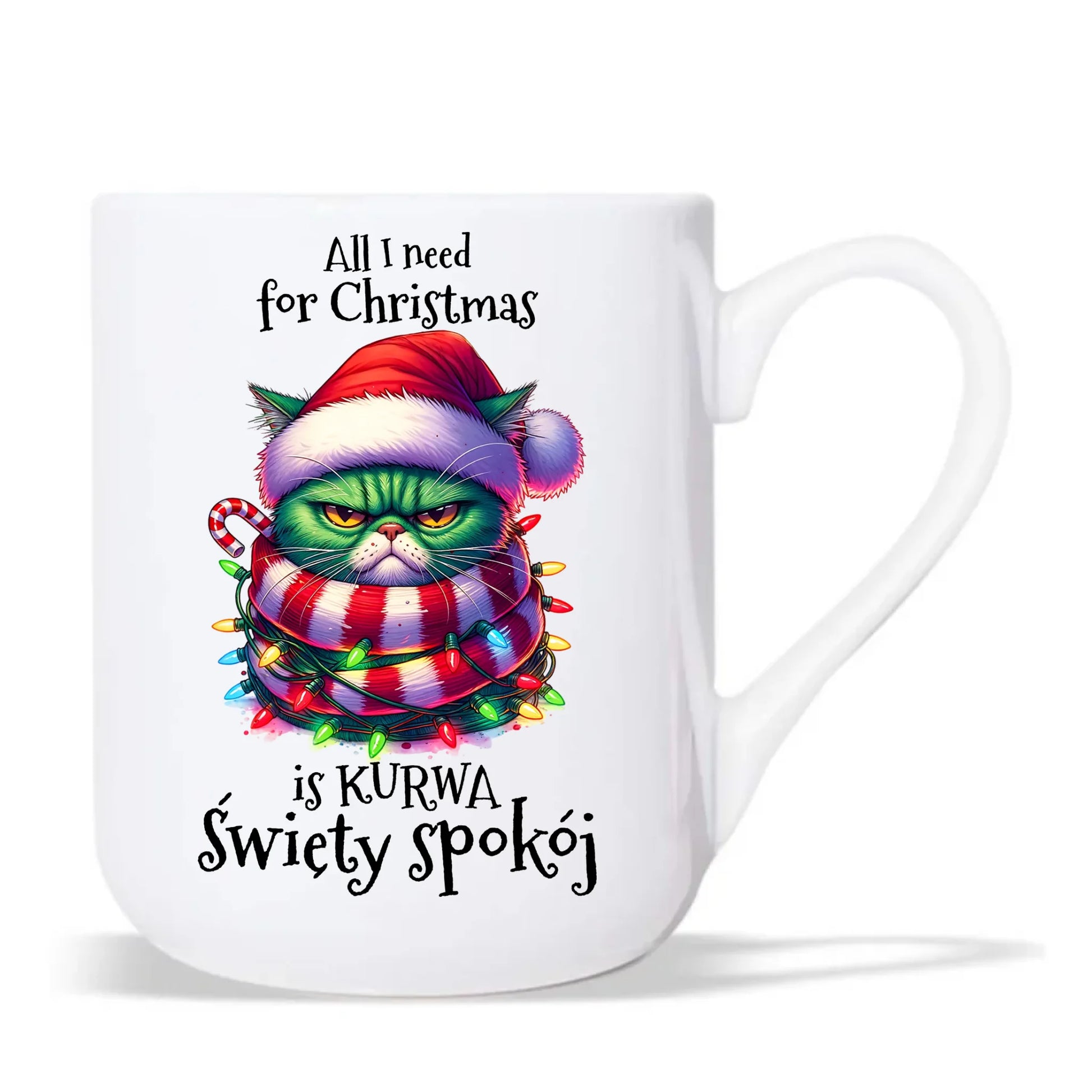 Kubek elegant świąteczny - All I need for Christmas is ku*wa święty spokój - bez cenzury BN101 - StoryCups.pl