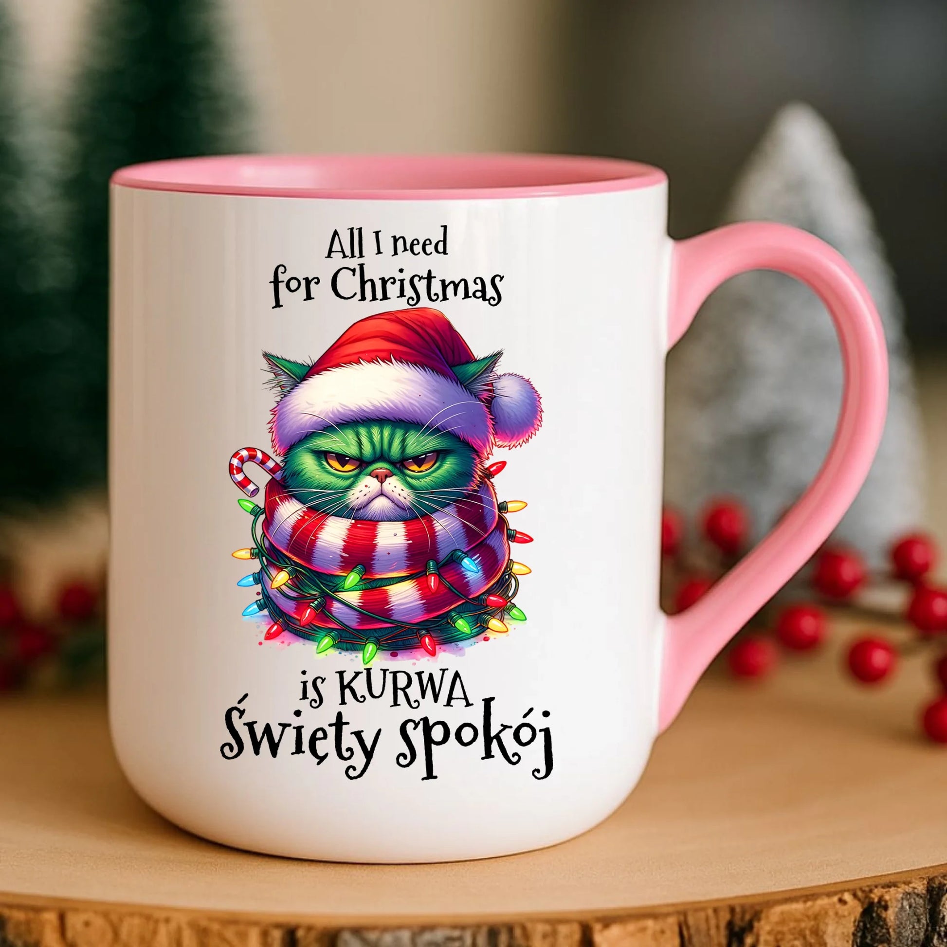 Kubek elegant świąteczny - All I need for Christmas is ku*wa święty spokój - bez cenzury BN101 - StoryCups.pl
