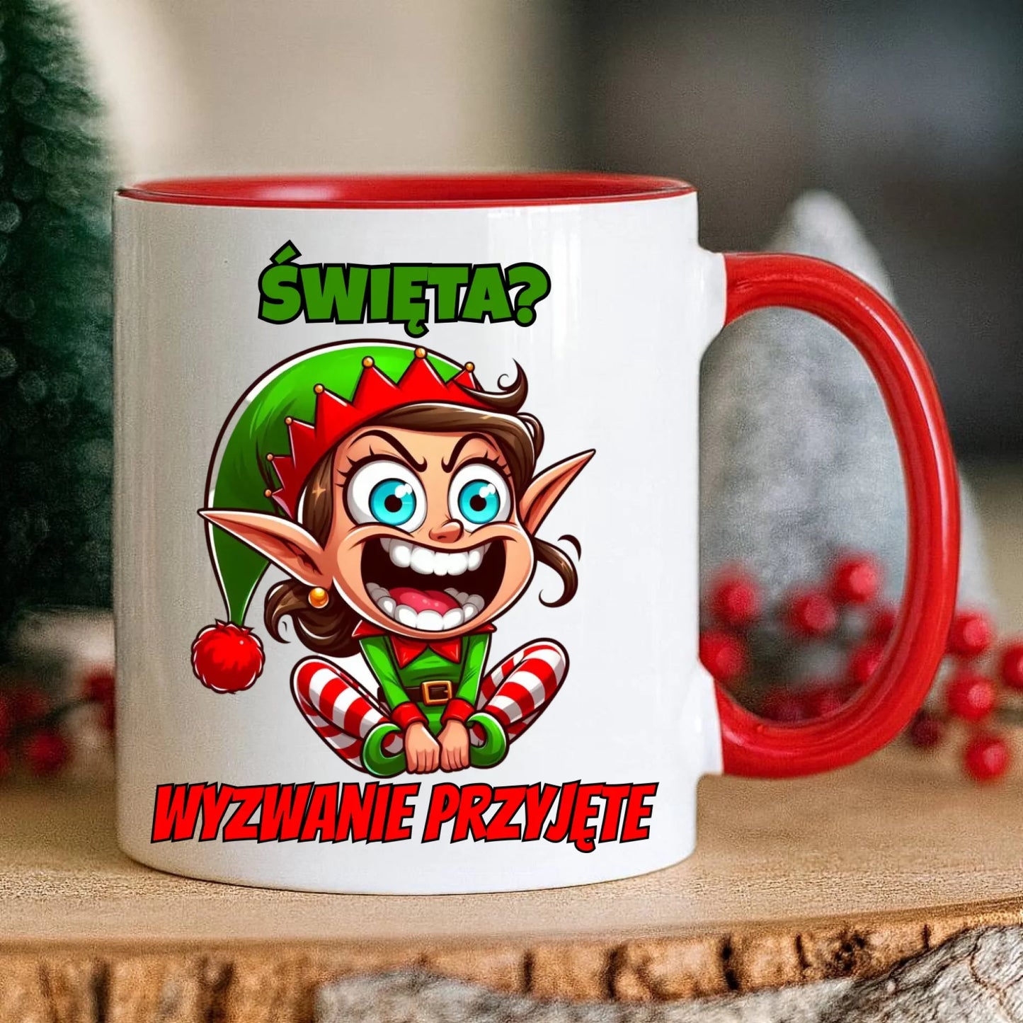 Kubek świąteczny - Skrzat Wyzwanie przyjęte BN100 - StoryCups.pl