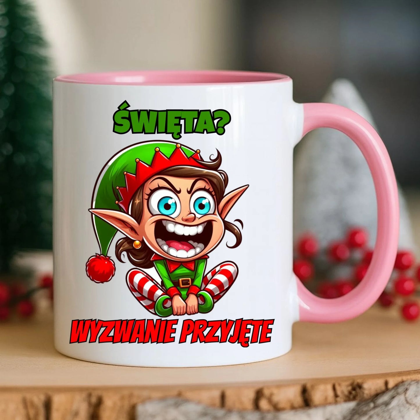 Kubek świąteczny - Skrzat Wyzwanie przyjęte BN100 - StoryCups.pl