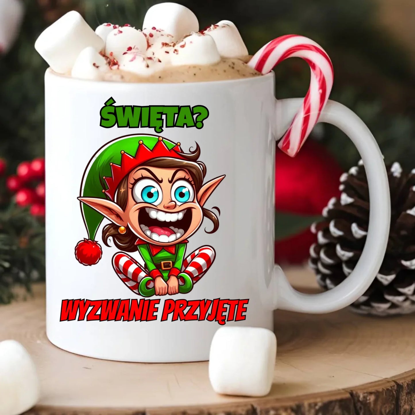 Kubek świąteczny - Skrzat Wyzwanie przyjęte BN100 - StoryCups.pl