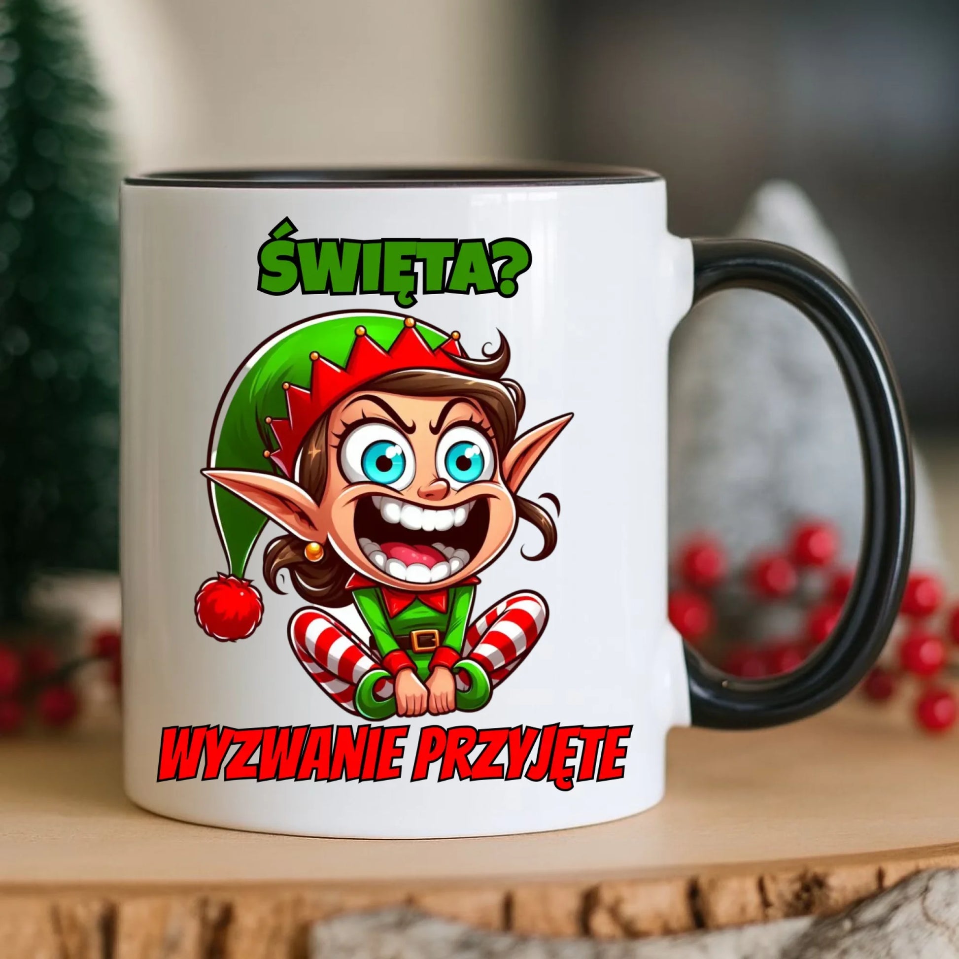 Kubek świąteczny - Skrzat Wyzwanie przyjęte BN100 - StoryCups.pl