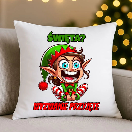 Poduszka świąteczna - Skrzat Wyzwanie przyjęte BN100
