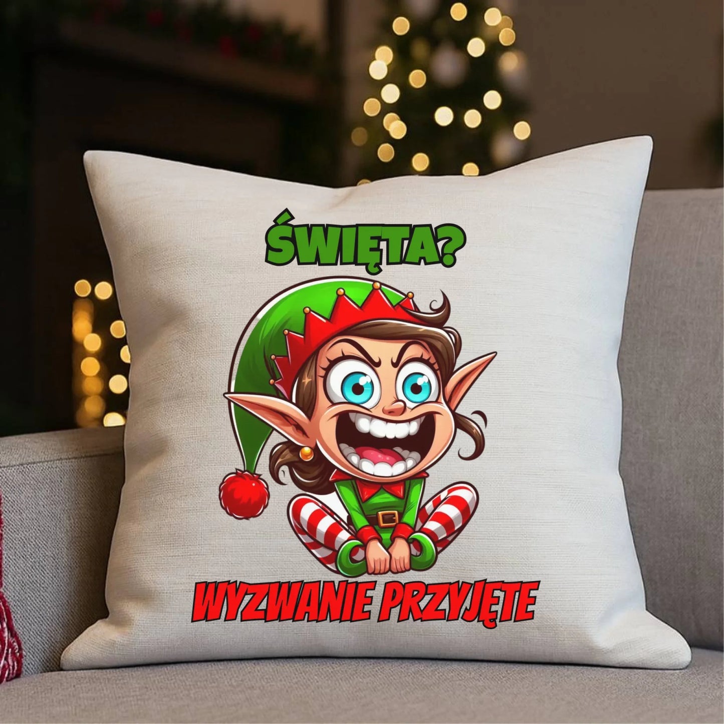 Poduszka świąteczna - Skrzat Wyzwanie przyjęte BN100