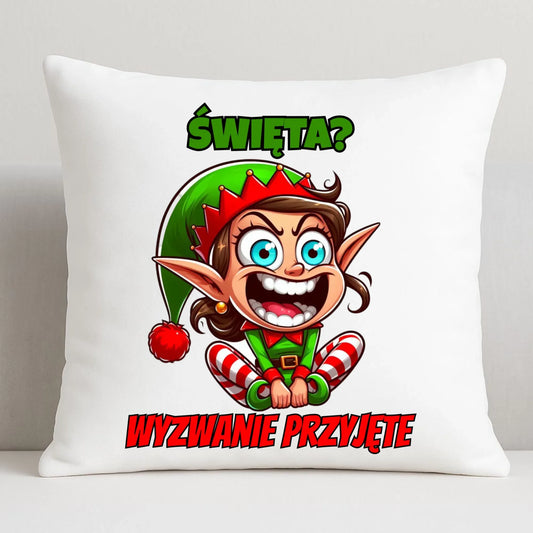 Poduszka świąteczna - Skrzat Wyzwanie przyjęte BN100