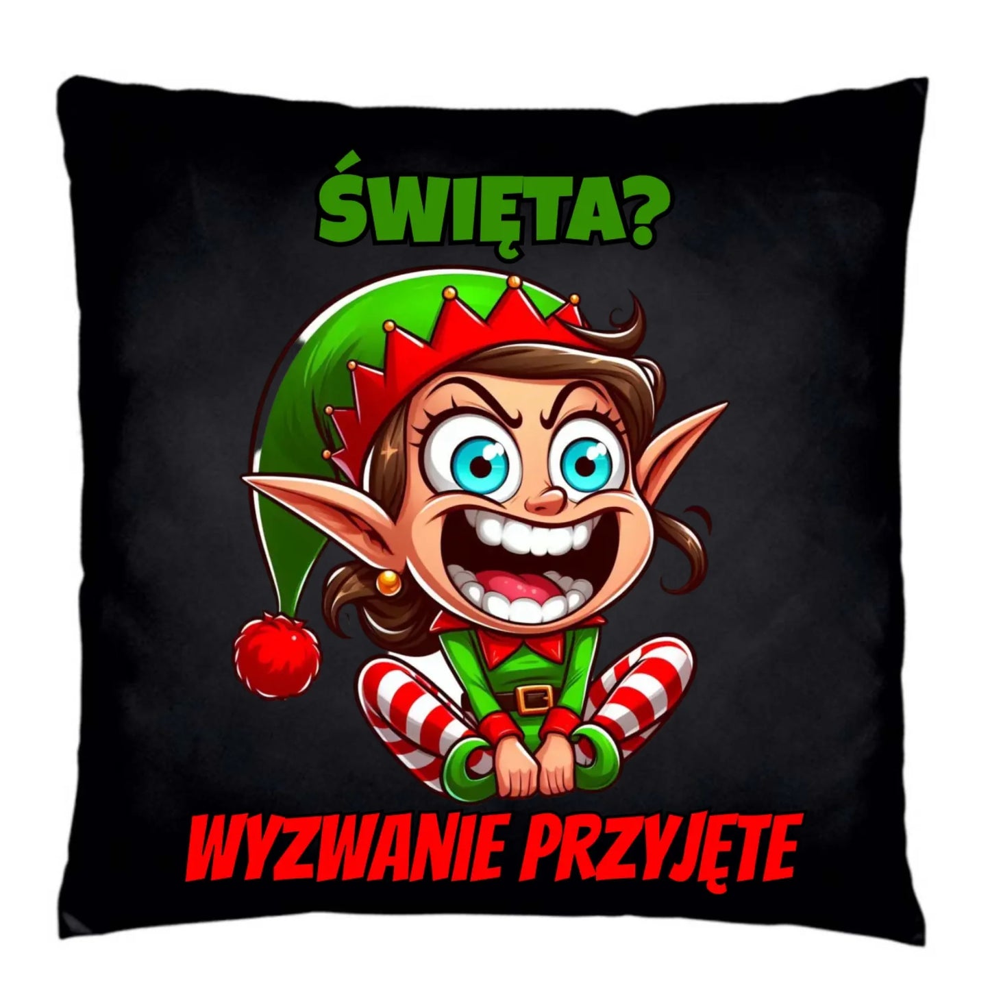 Poduszka dekoracyjna świąteczna - Skrzat Wyzwanie przyjęte BN100