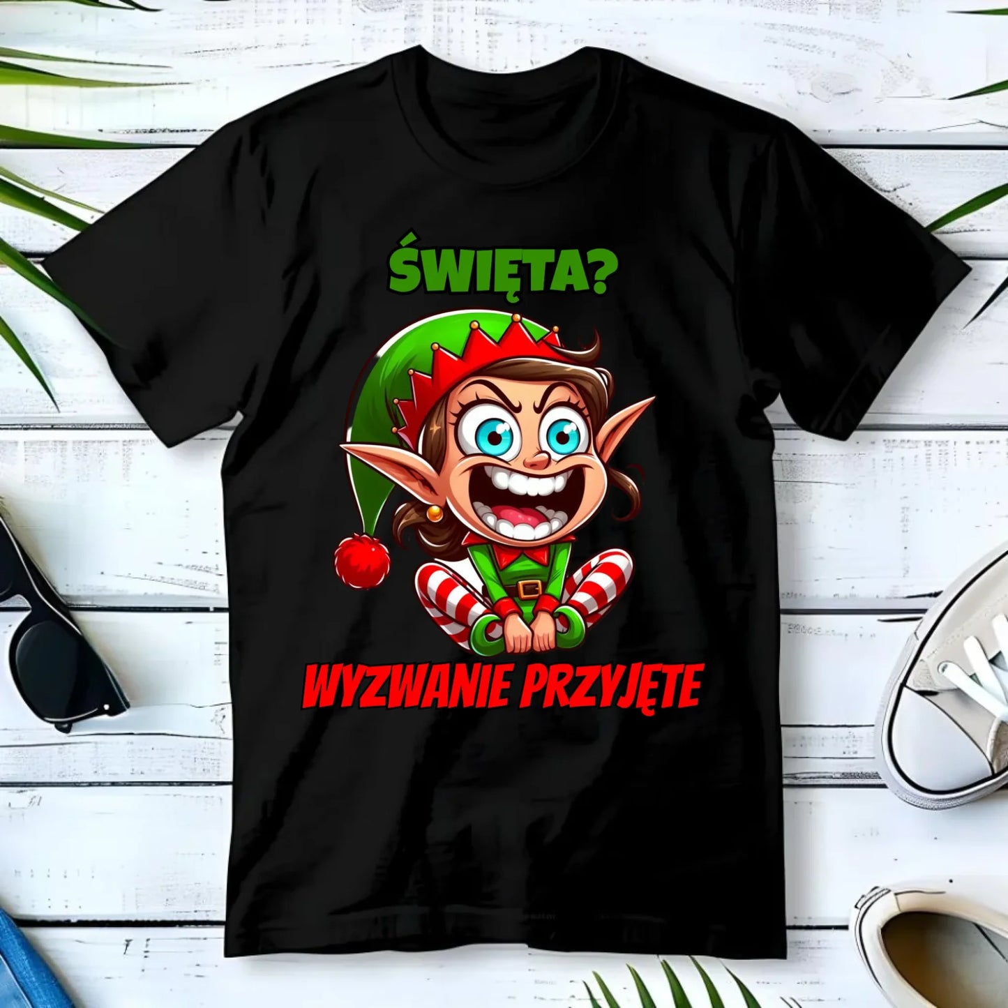 Koszulka męska świąteczna - Skrzat Wyzwanie przyjęte BN100