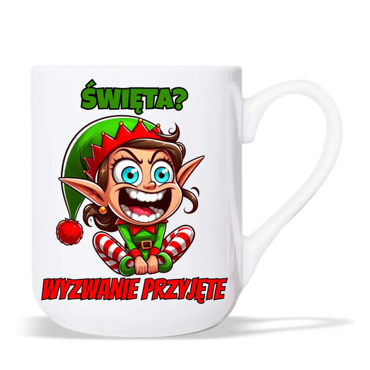 Kubek elegant świąteczny - Skrzat Wyzwanie przyjęte BN100
