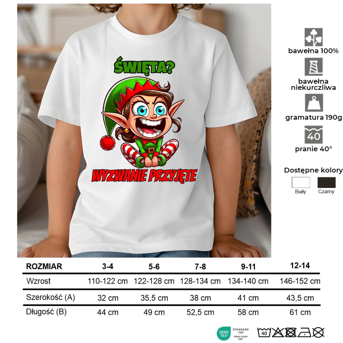 Koszulka dziecięca świąteczna - Skrzat Wyzwanie przyjęte BN100
