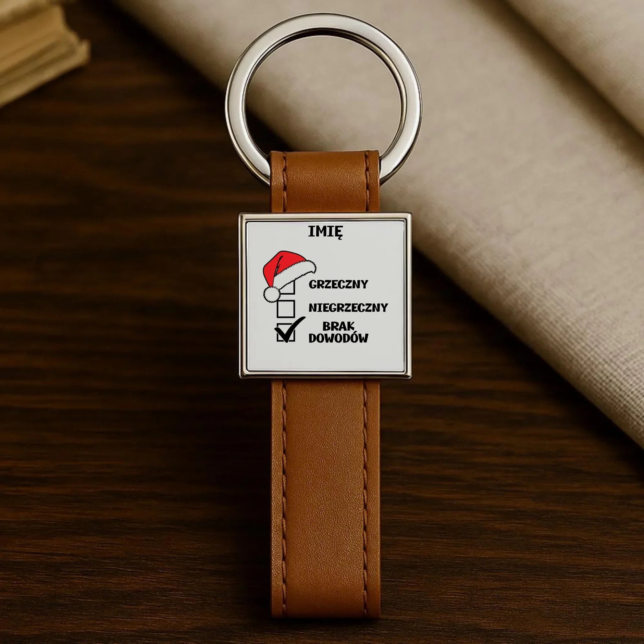 Brelok świąteczny - Grzeczny niegrzeczny brak dowodów - personalizowany BN99 - StoryCups.pl