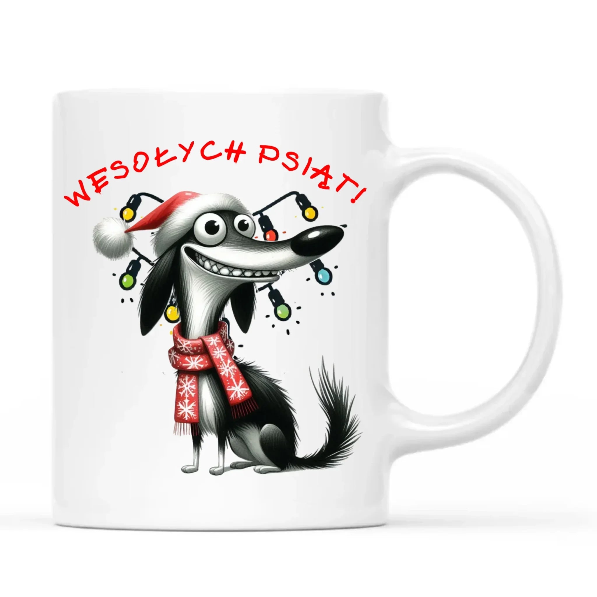 Kubek świąteczny - Pies Wesołych psiąt BN140 - StoryCups.pl