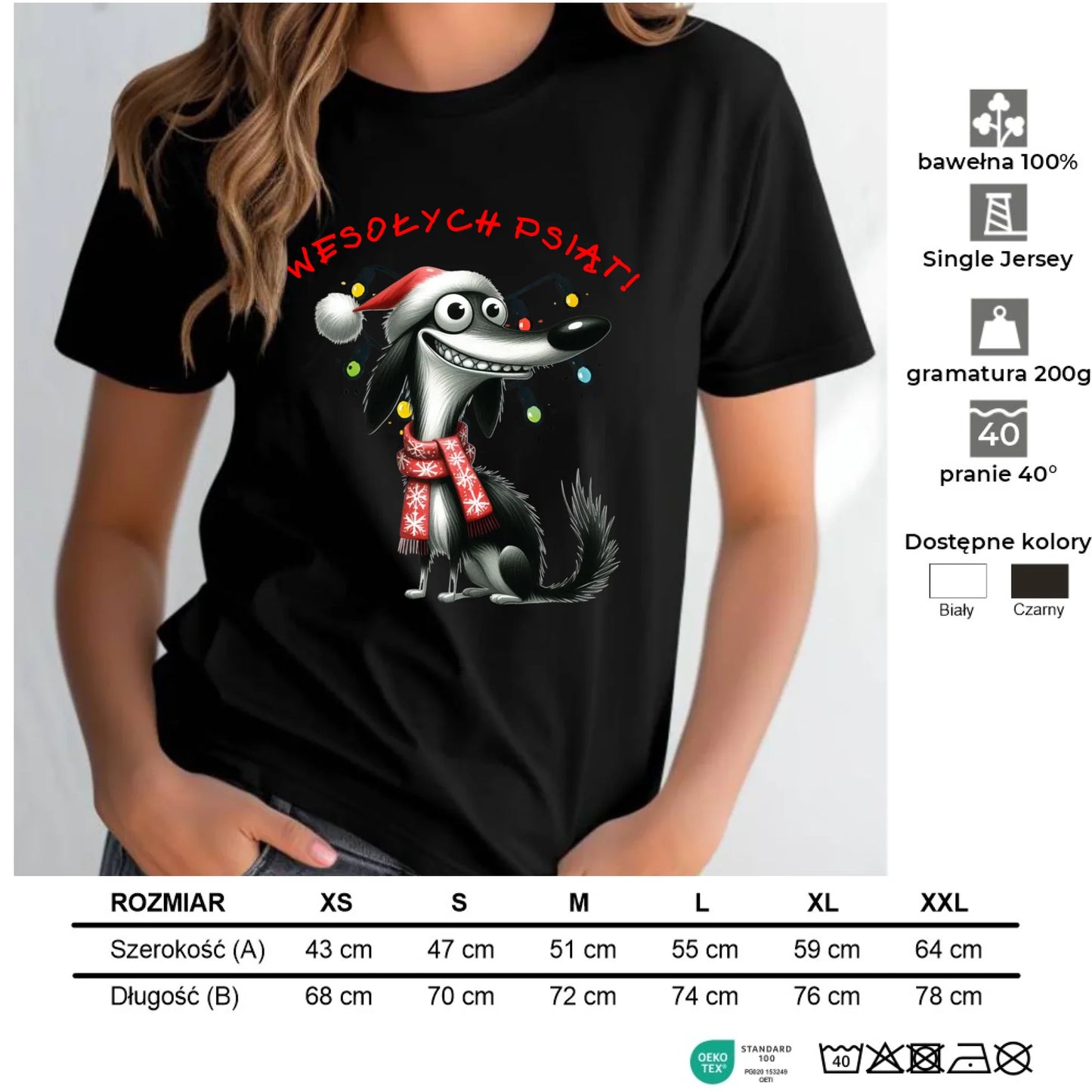 Koszulka damska świąteczna - Pies Wesołych psiąt BN140