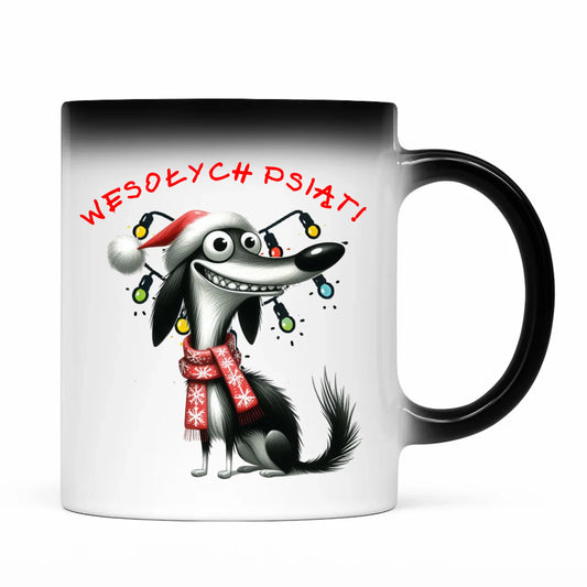 Kubek magiczny świąteczny - Pies Wesołych psiąt BN140