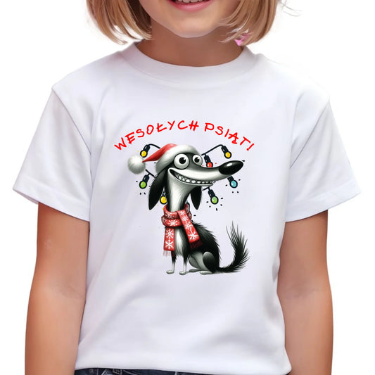 Koszulka dziecięca świąteczna - Pies Wesołych psiąt BN140