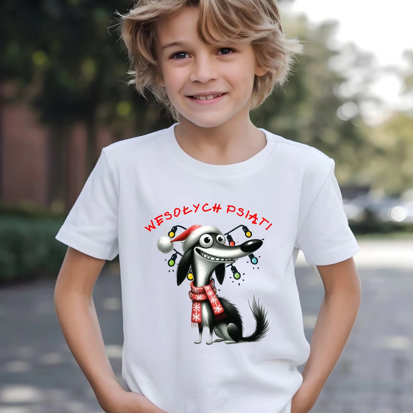 Koszulka dziecięca świąteczna - Pies Wesołych psiąt BN140