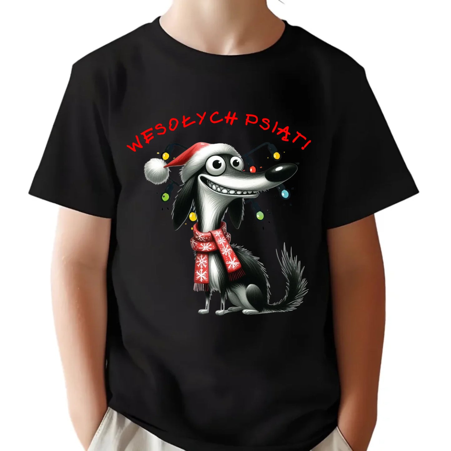 Koszulka dziecięca świąteczna - Pies Wesołych psiąt BN140