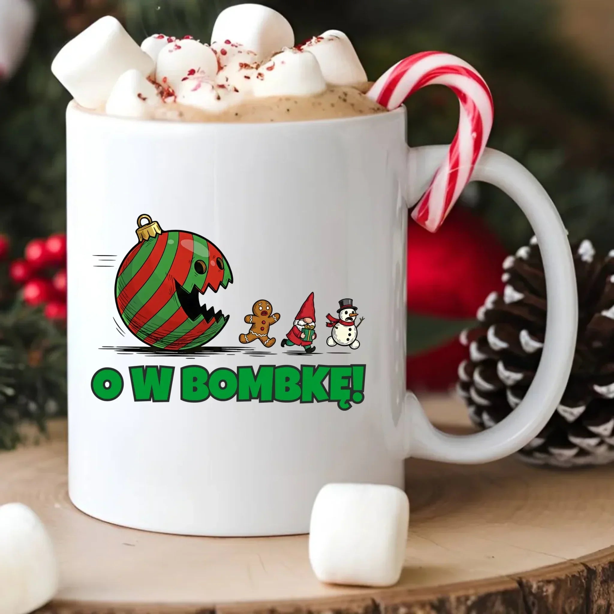 Kubek świąteczny - O w bombkę BN142 - StoryCups.pl
