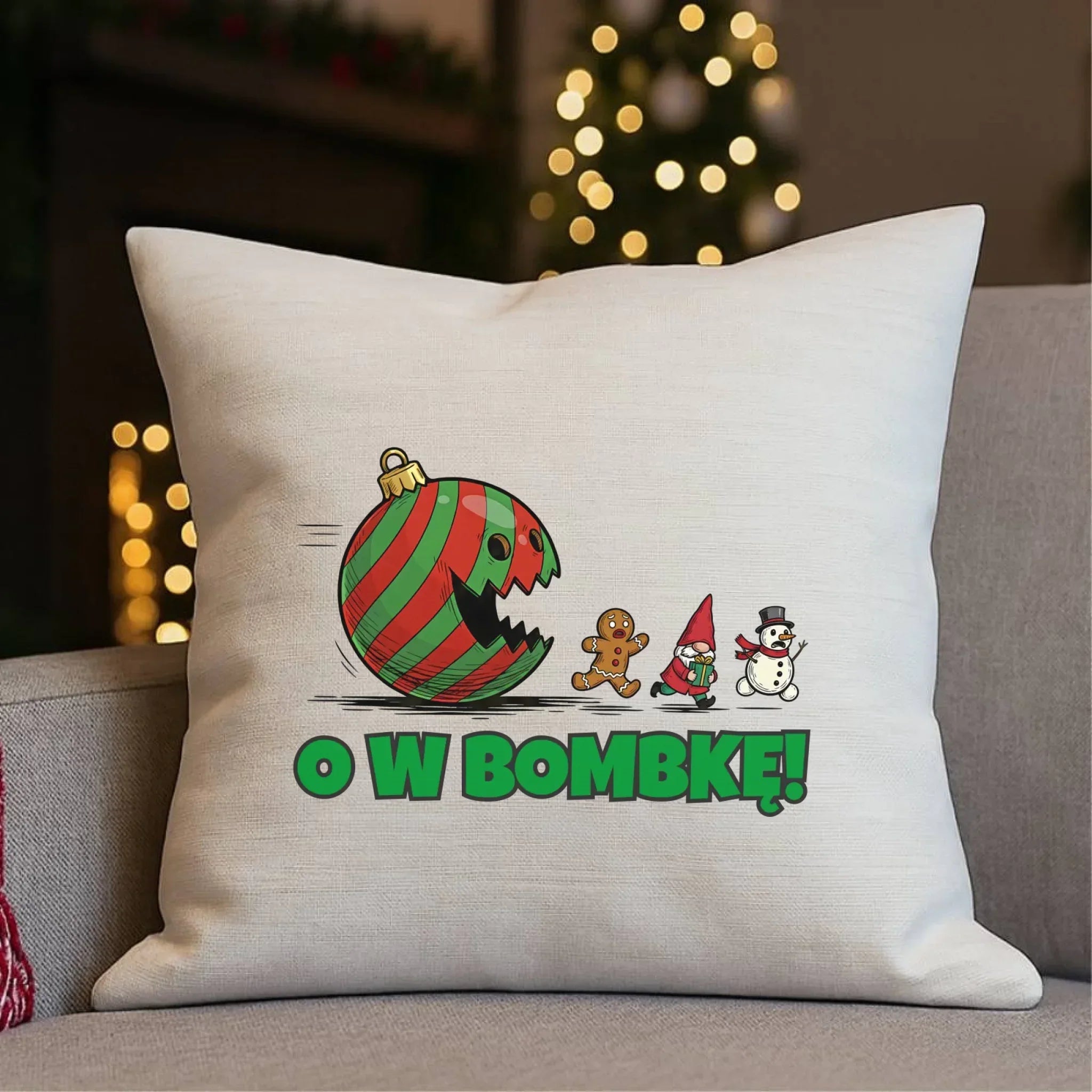 Poduszka świąteczna - O w bombkę BN142 - StoryCups.pl