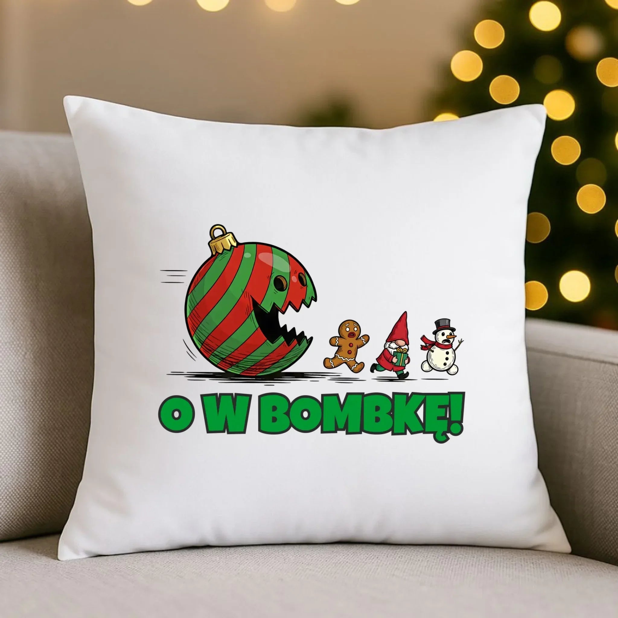 Poduszka świąteczna - O w bombkę BN142 - StoryCups.pl