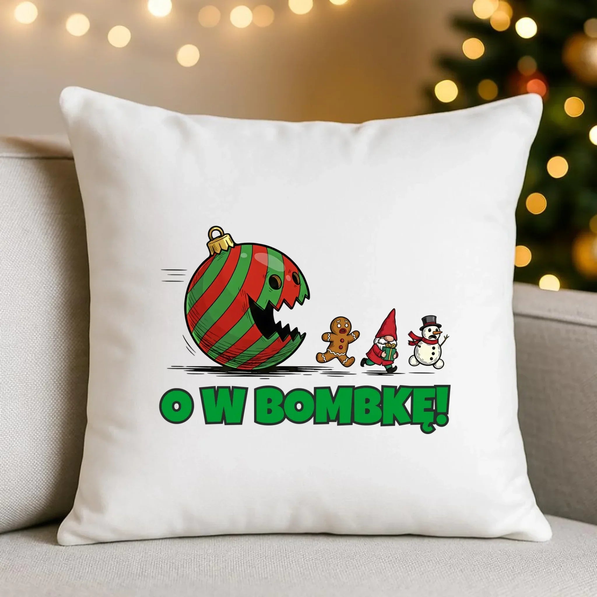 Poduszka świąteczna - O w bombkę BN142 - StoryCups.pl