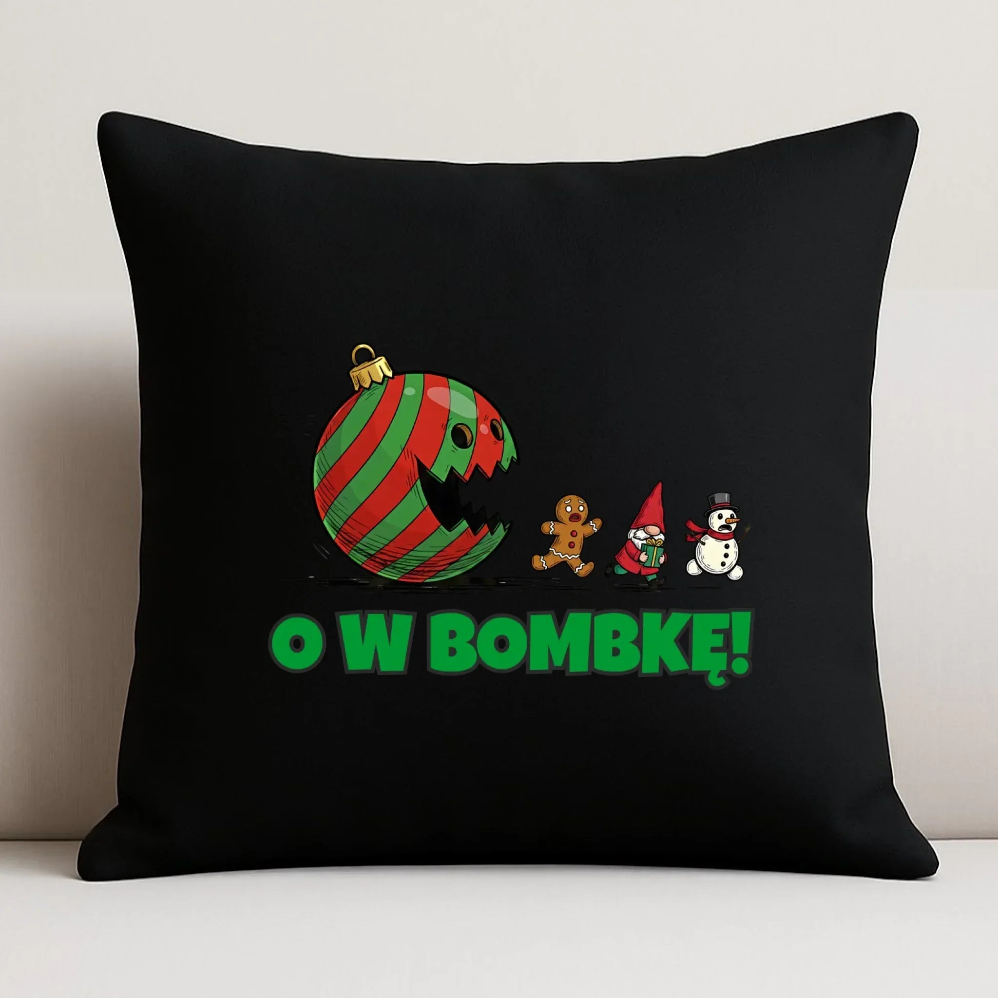 Poduszka dekoracyjna świąteczna - O w bombkę BN142 - StoryCups.pl