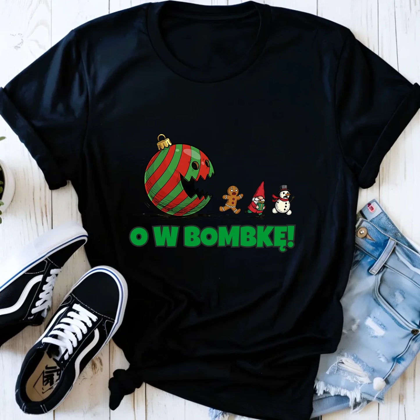 Koszulka damska świąteczna - O w bombkę BN142