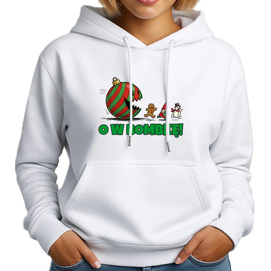 Bluza damska z kapturem świąteczna - O w bombkę BN142