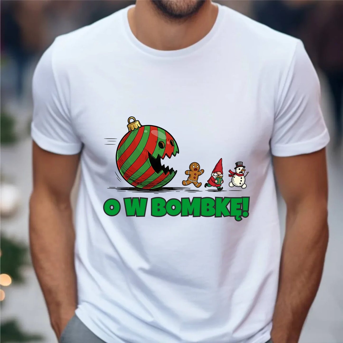 Koszulka męska świąteczna - O w bombkę BN142