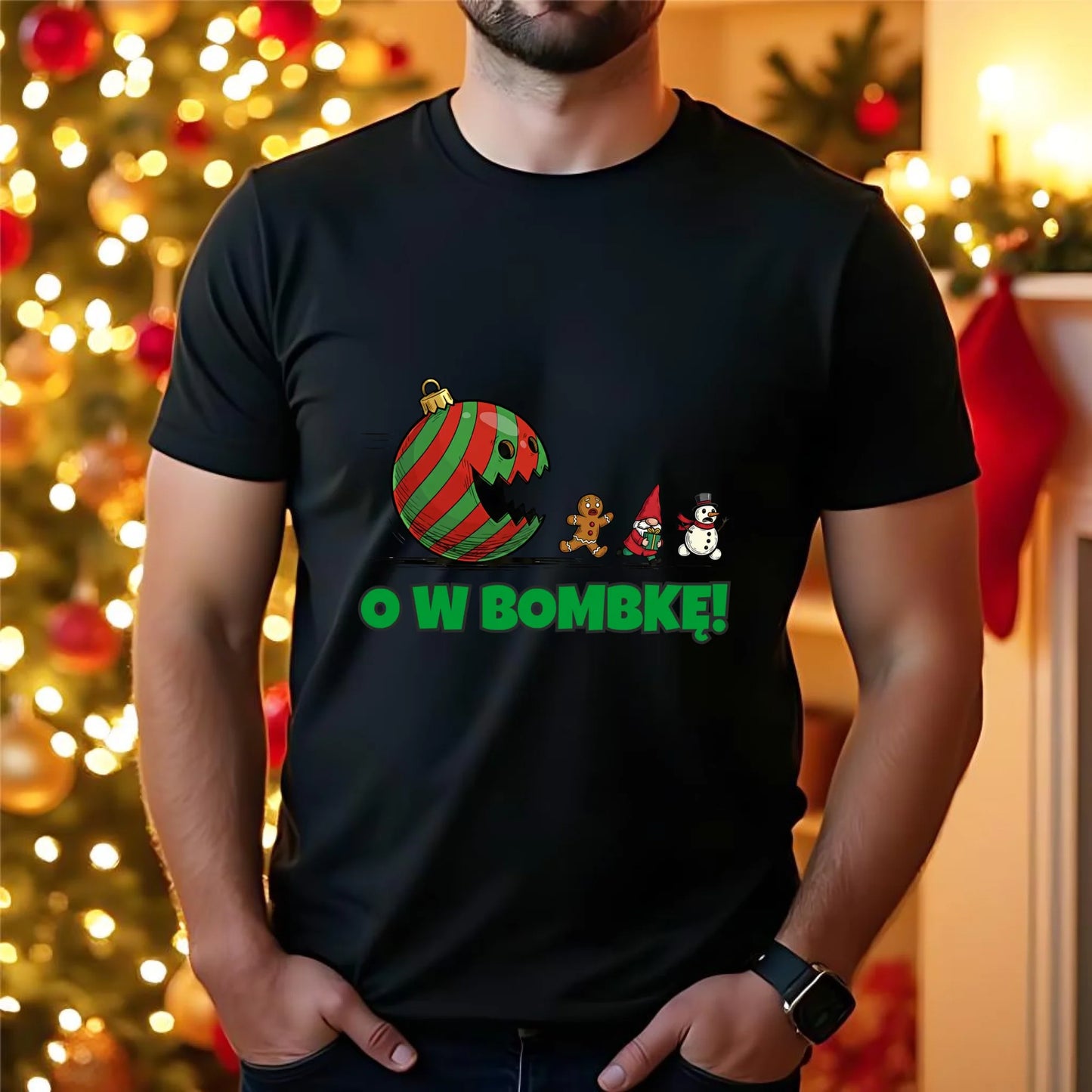 Koszulka męska świąteczna - O w bombkę BN142