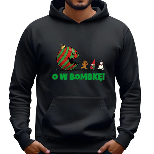 Bluza męska z kapturem świąteczna - O w bombkę BN142