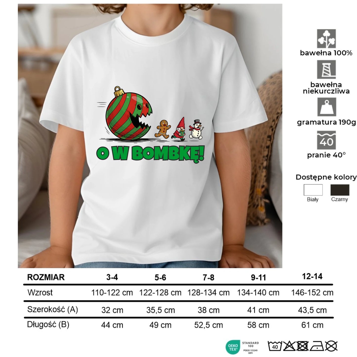 Koszulka dziecięca świąteczna - O w bombkę BN142