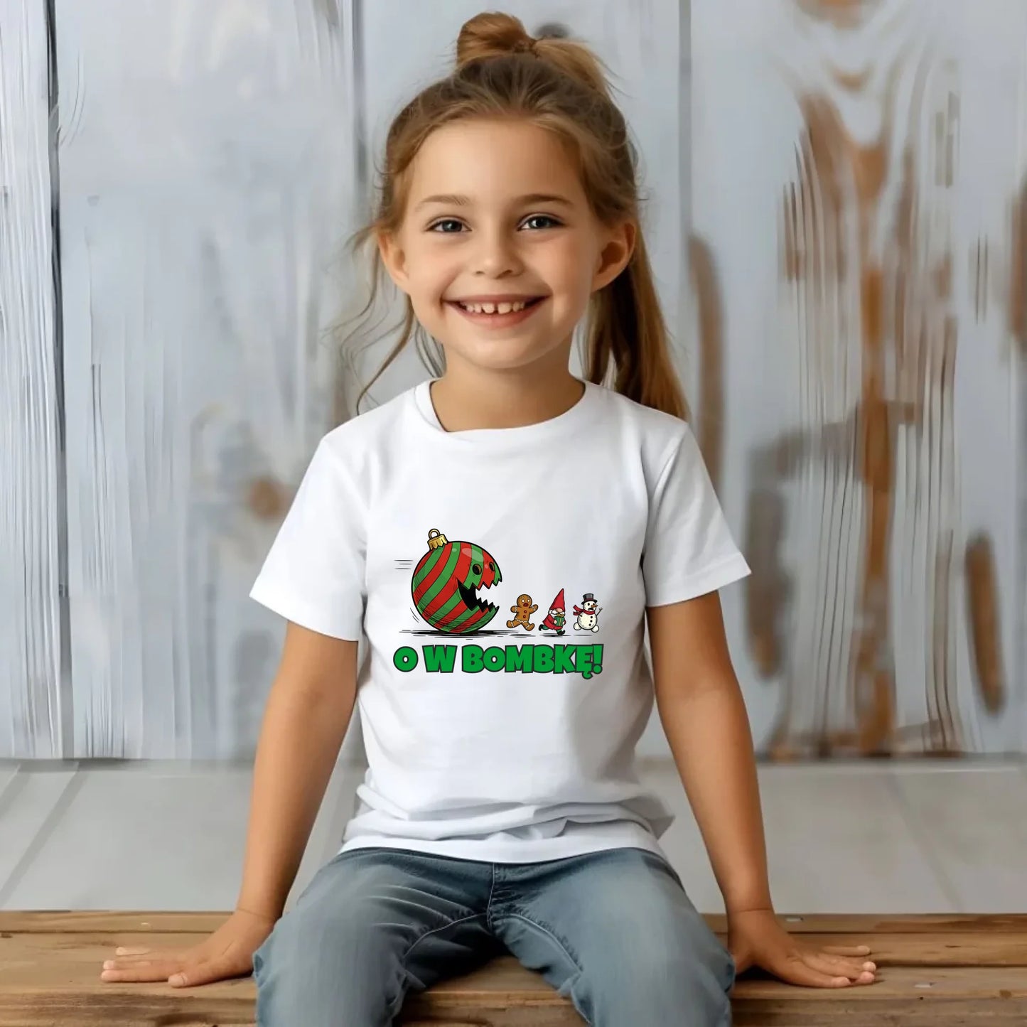 Koszulka dziecięca świąteczna - O w bombkę BN142
