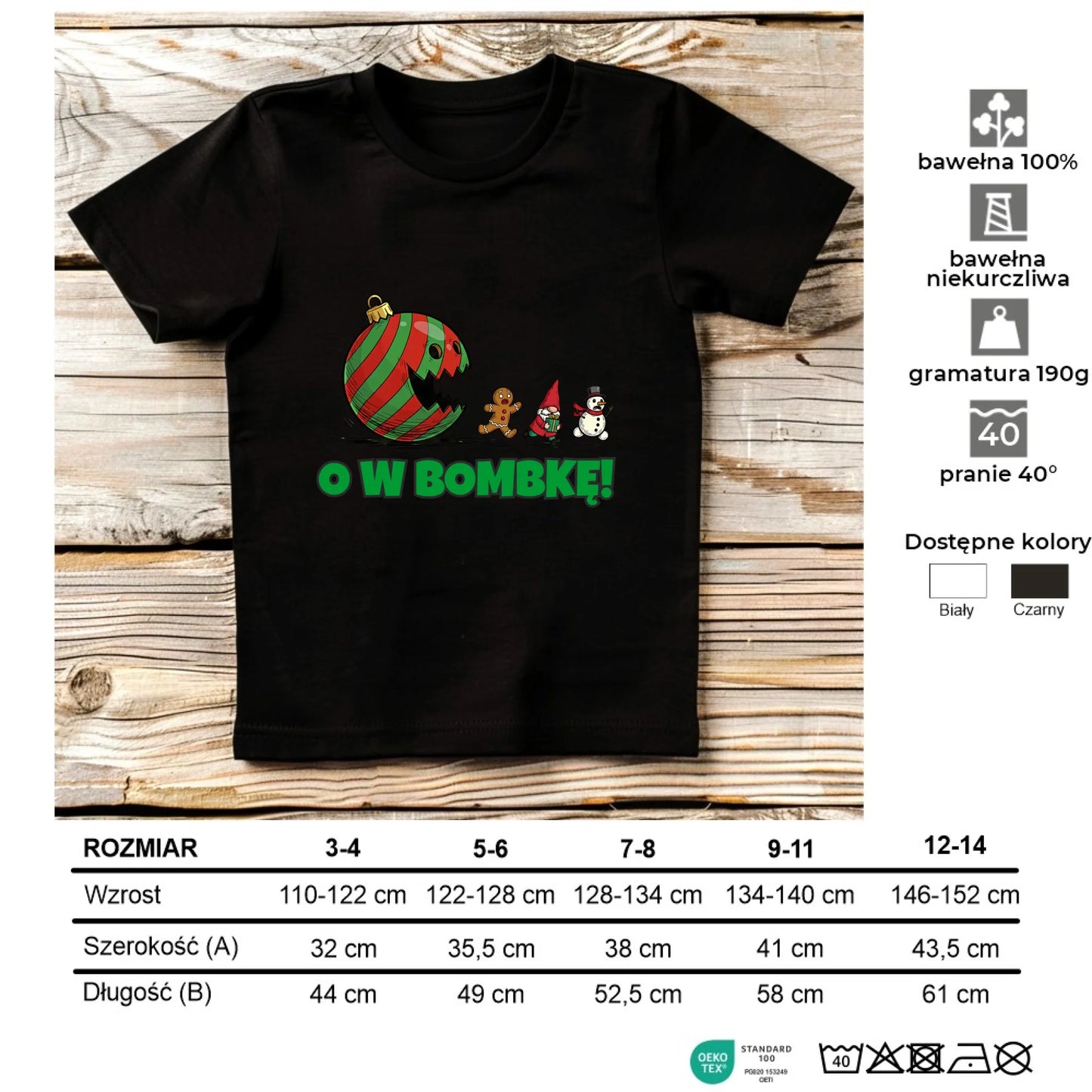 Koszulka dziecięca świąteczna - O w bombkę BN142