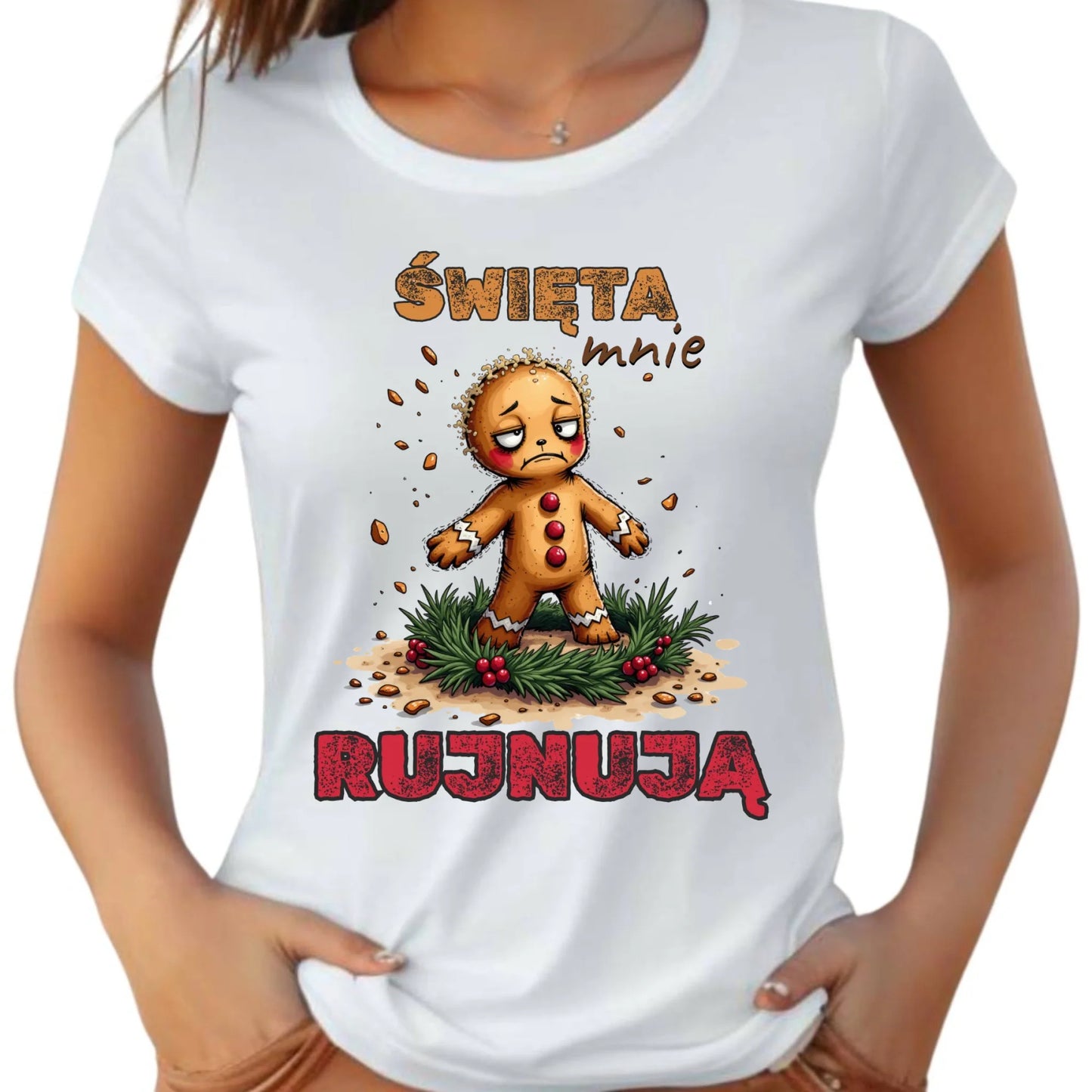 Koszulka damska świąteczna - Piernik Święta mnie rujnują BN143