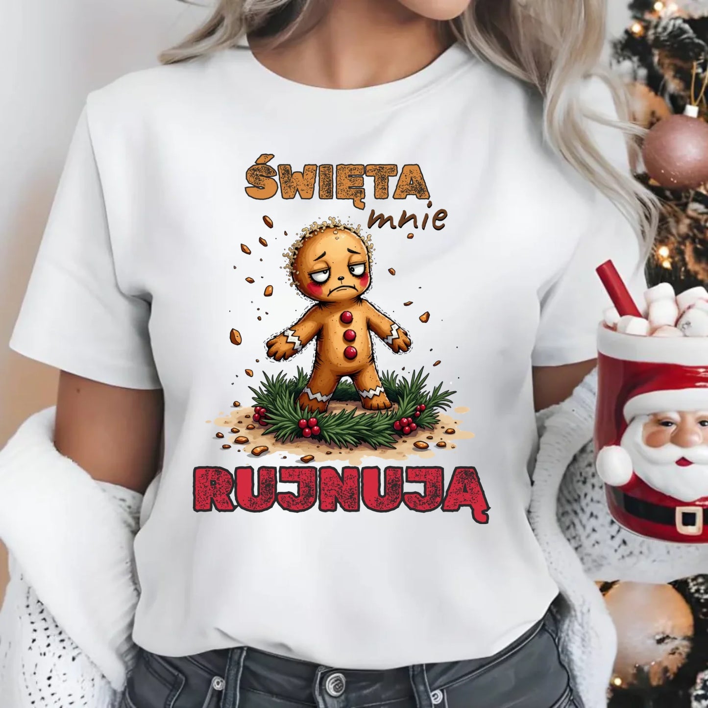 Koszulka damska świąteczna - Piernik Święta mnie rujnują BN143