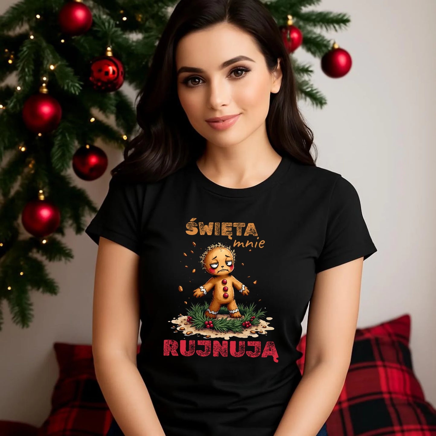 Koszulka damska świąteczna - Piernik Święta mnie rujnują BN143