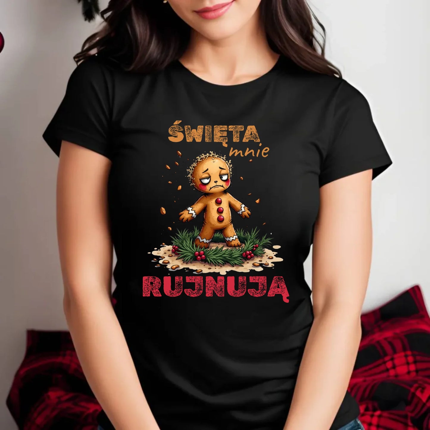 Koszulka damska świąteczna - Piernik Święta mnie rujnują BN143