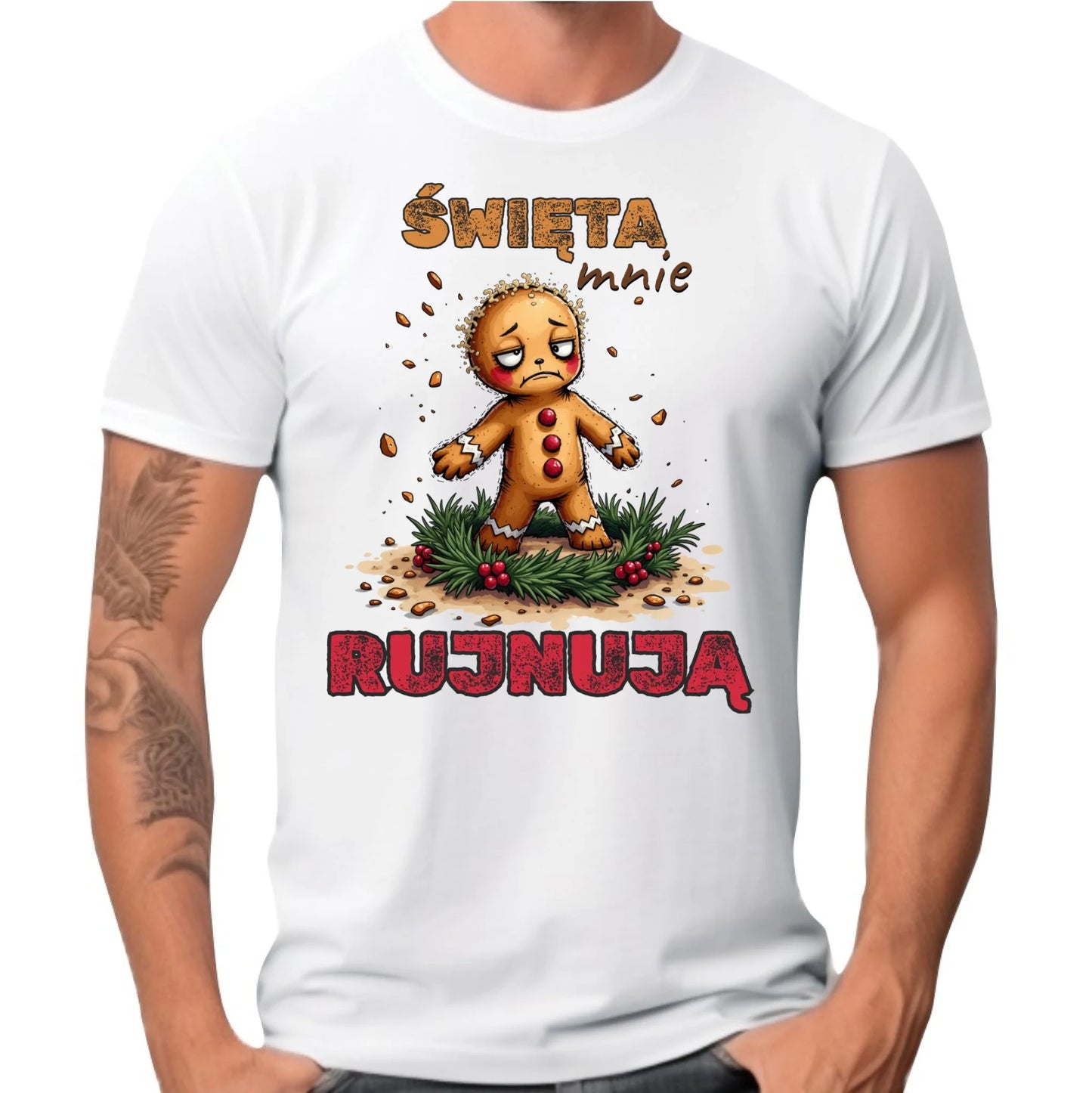 Koszulka męska świąteczna - Piernik Święta mnie rujnują BN143