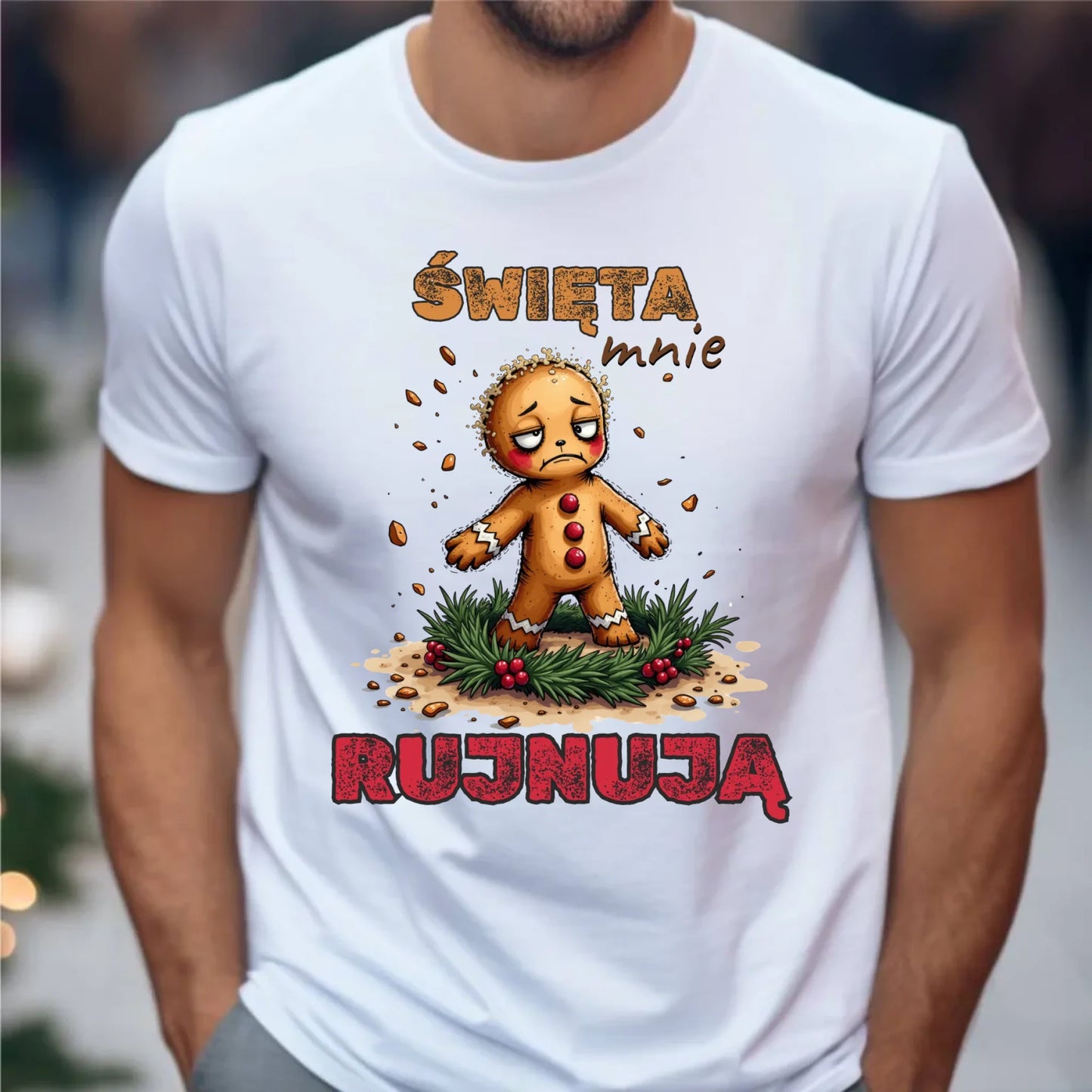 Koszulka męska świąteczna - Piernik Święta mnie rujnują BN143