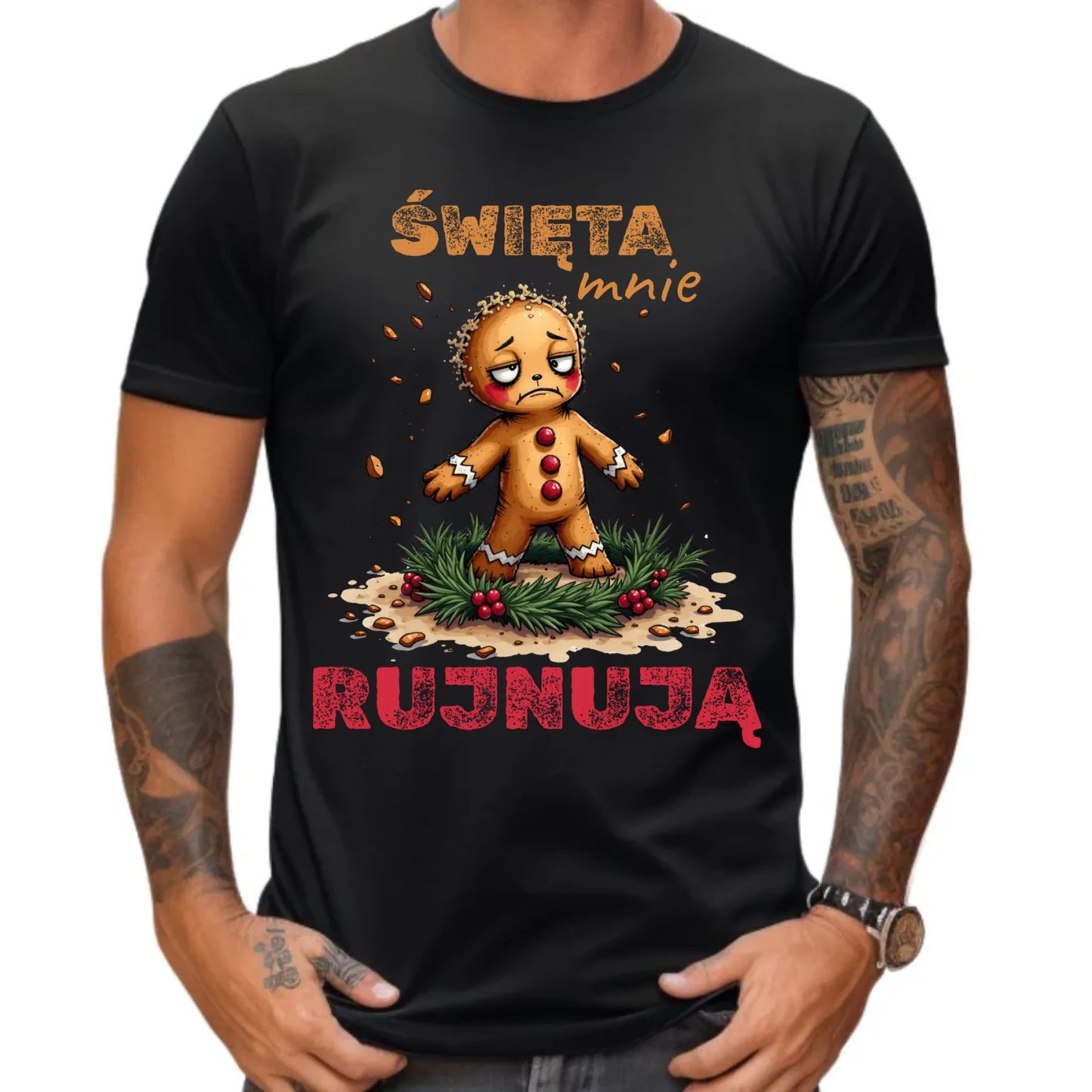Koszulka męska świąteczna - Piernik Święta mnie rujnują BN143