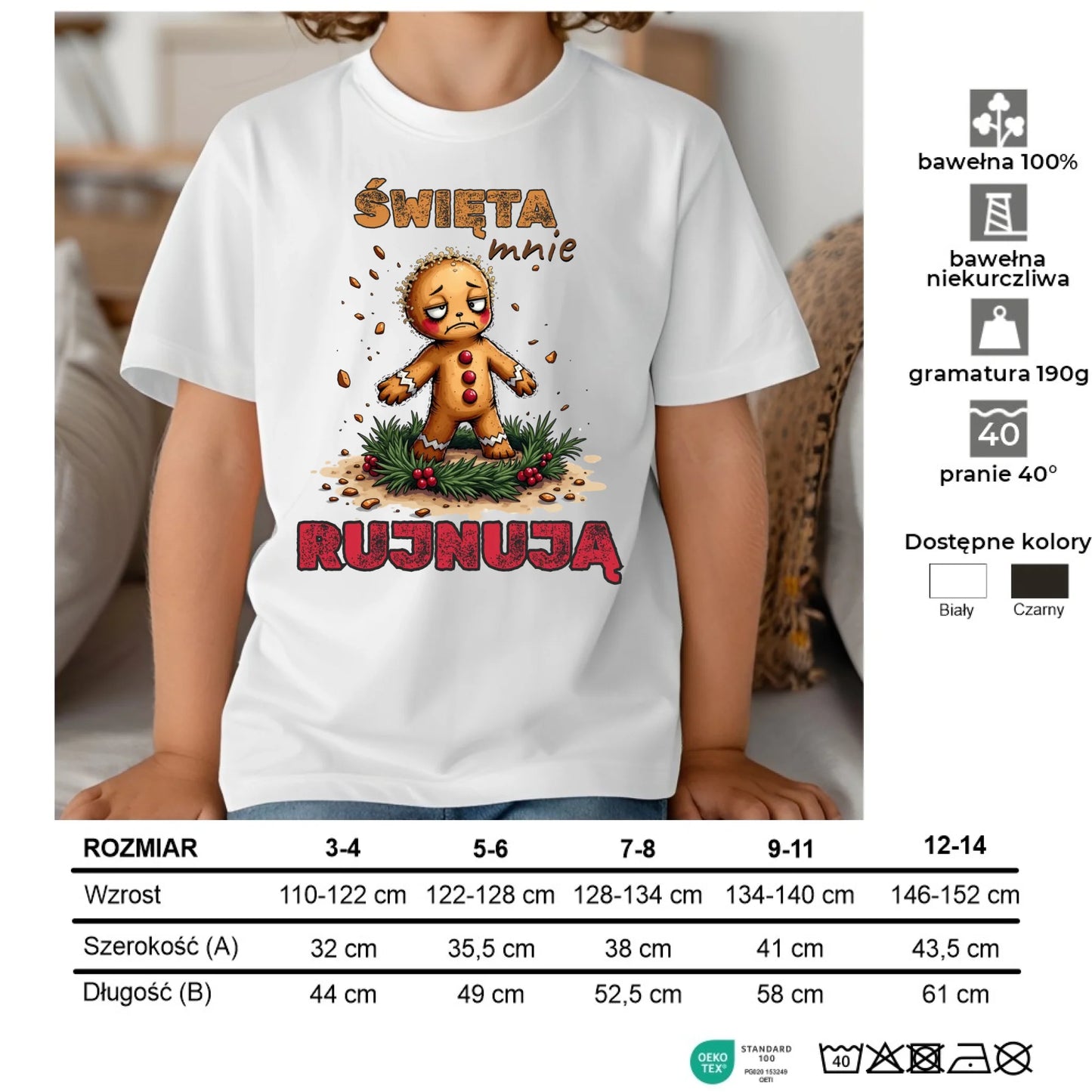 Koszulka dziecięca świąteczna - Piernik Święta mnie rujnują BN143