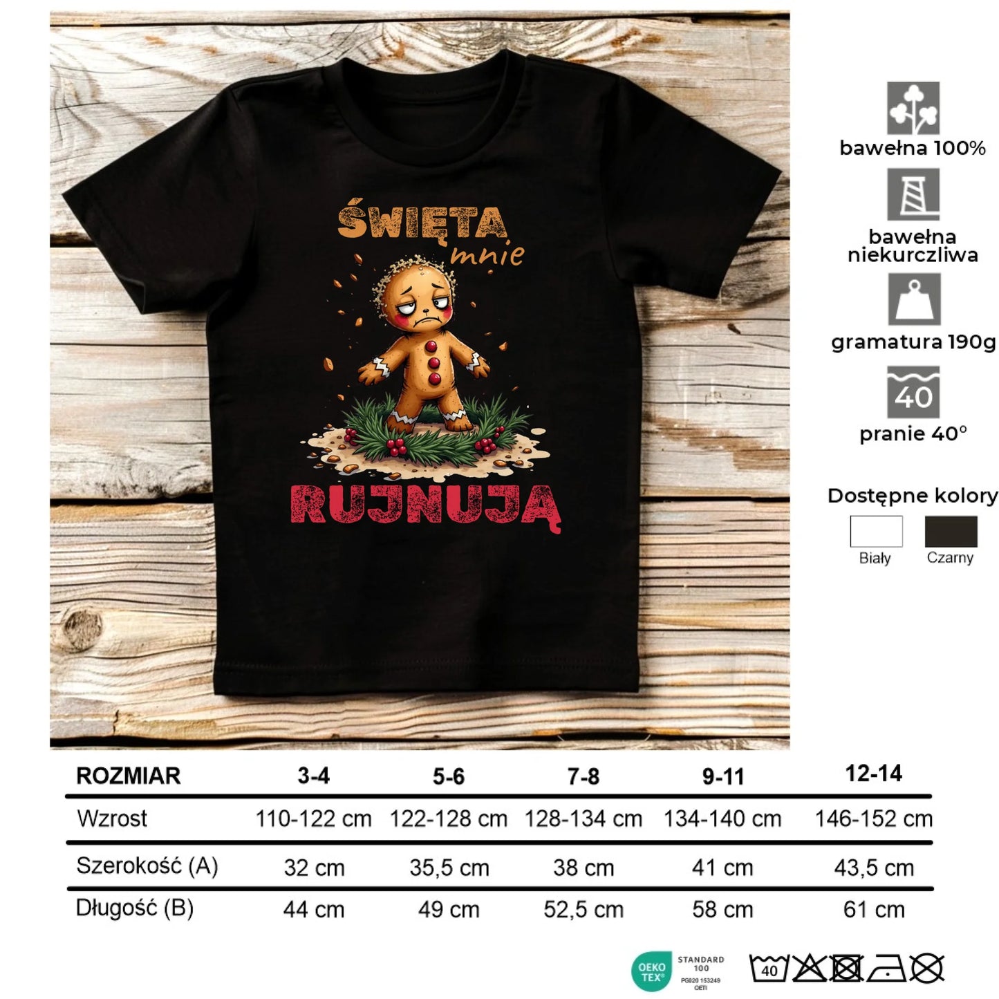Koszulka dziecięca świąteczna - Piernik Święta mnie rujnują BN143
