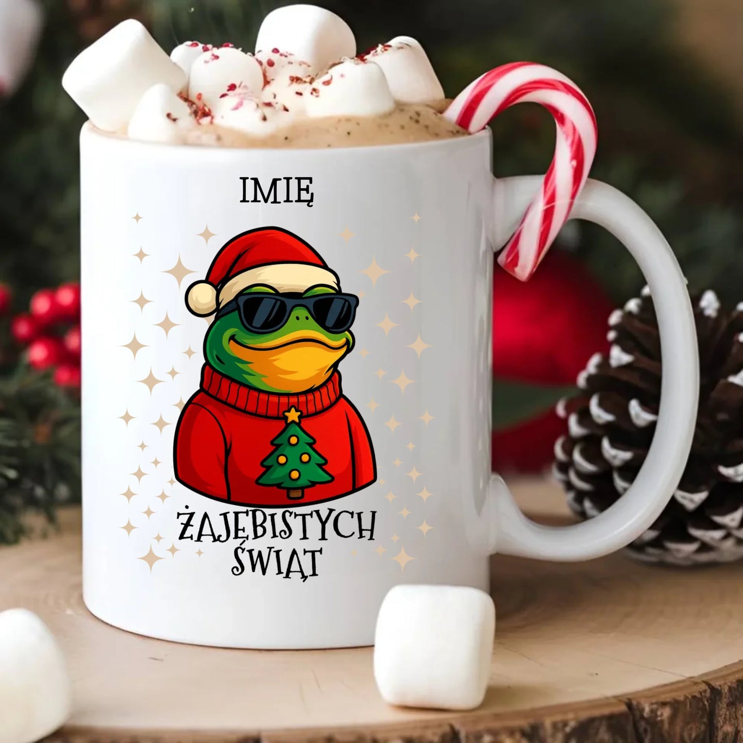 Kubek świąteczny - Żajebistych Świąt - personalizowany BN144