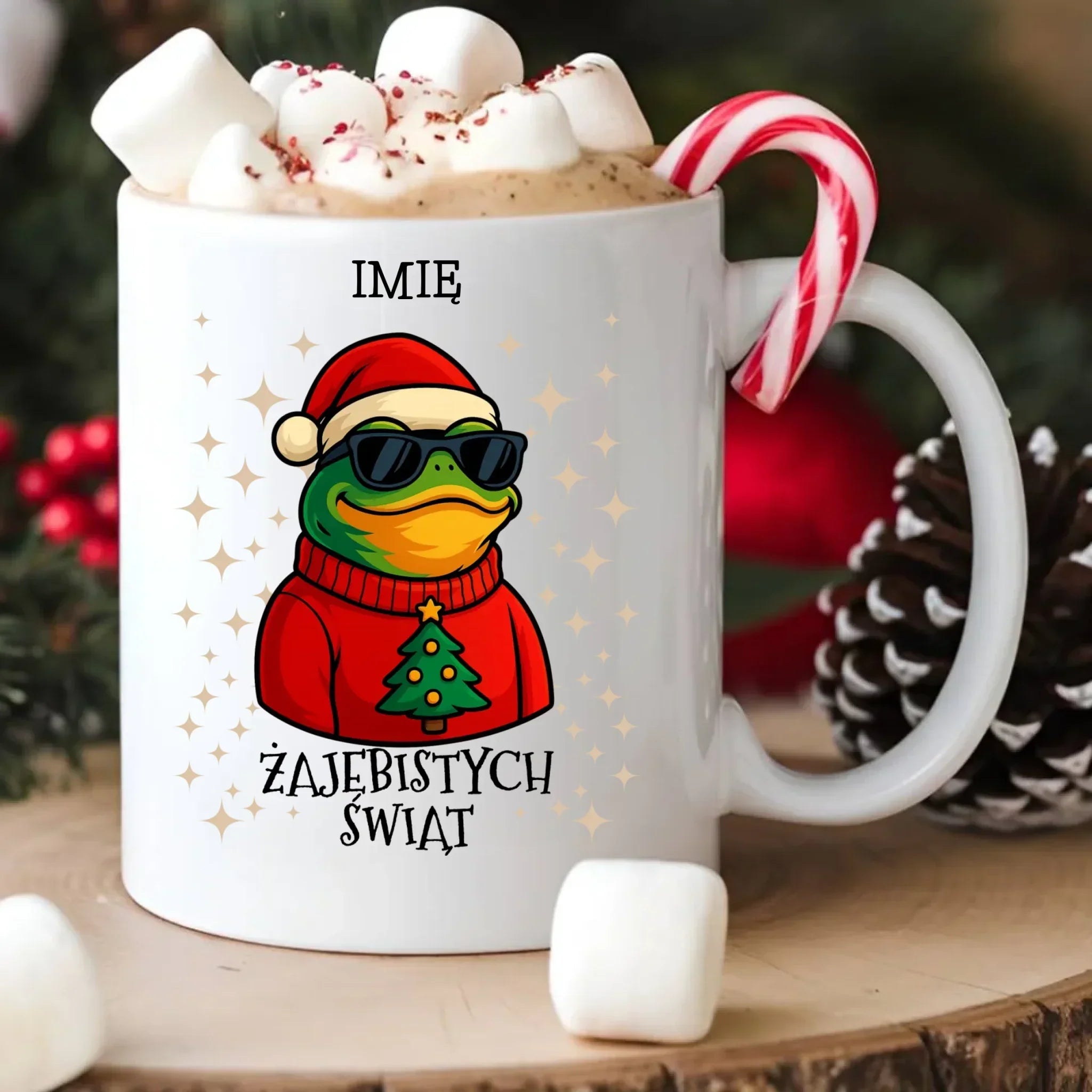 Kubek świąteczny - Żajebistych Świąt - personalizowany BN144 - StoryCups.pl