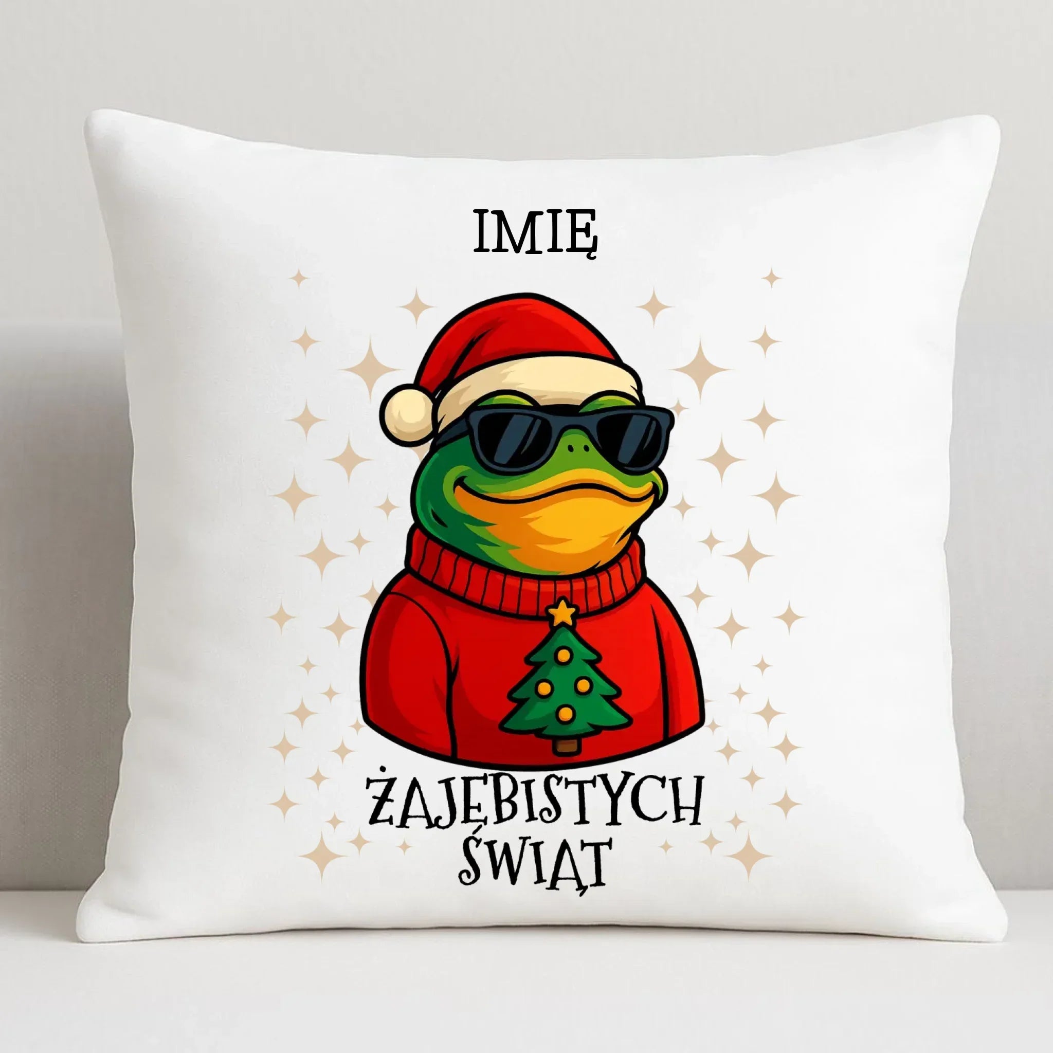 Poduszka świąteczna - Żajebistych Świąt - personalizowana BN144 - StoryCups.pl