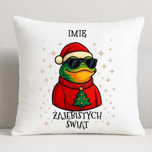 Poduszka świąteczna - Żajebistych Świąt - personalizowana BN144