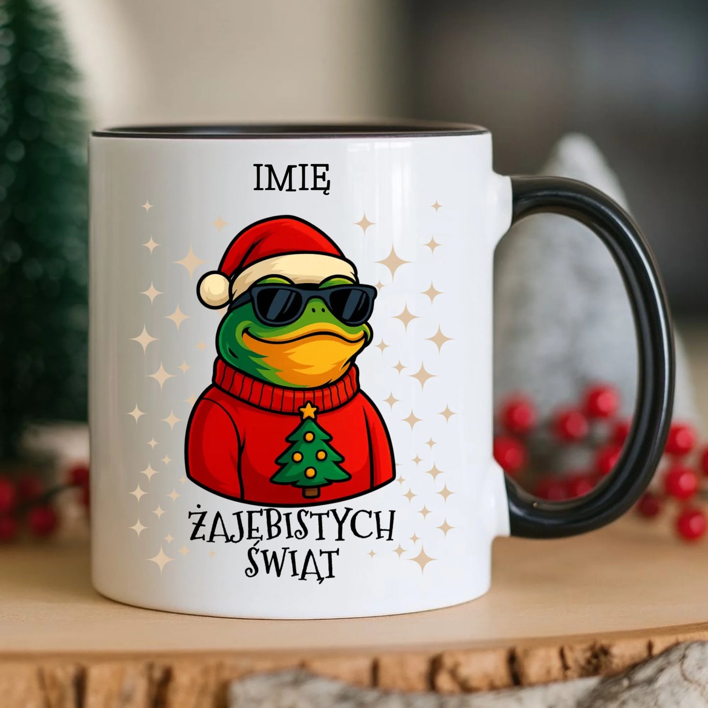 Kubek świąteczny - Żajebistych Świąt - personalizowany BN144